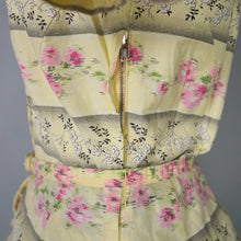 Load image into Gallery viewer, 50s SAMBO FASHIONS YELLOW AND PINK FLORAL COTTON SHIRTWAIST DRESS - XS