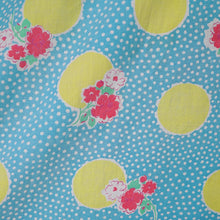 Load image into Gallery viewer, 40s TURQUOISE AND YELLOW PRINT ZIP FRONT COTTON HOUSE GOWN / DRESS - S