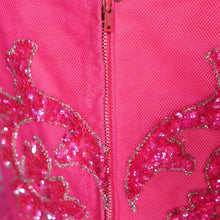 Load image into Gallery viewer, 50s GLAMOUROUS SHOCKING PINK SEQUIN EMBELLISHED PROM PARTY DRESS - S