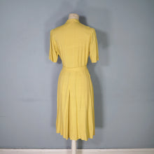 Load image into Gallery viewer, 40s MUSTARD YELLOW FITTED BUTTON THROUGH DRESS WITH BELT - S