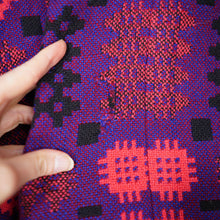 Load image into Gallery viewer, 70s BOLD PURPLE COLOUR WELSH WOOLLENS TAPESTRY CAPE - S-M