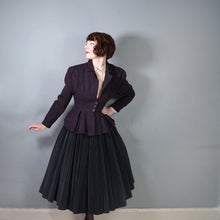 Load image into Gallery viewer, 70s does 50s VICTORIANA FLECKED TWEEDY RIDING STYLE PEPLUM JACKET - M