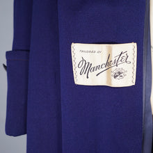 Load image into Gallery viewer, 40s BLUE WOOL SWING OVERCOAT WITH DAGGER COLLAR - M-L