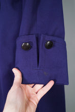 Load image into Gallery viewer, 40s BLUE WOOL SWING OVERCOAT WITH DAGGER COLLAR - M-L