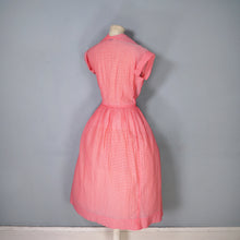 Load image into Gallery viewer, 40s 50s HARCO ORIGINAL SHEER RED SHIRTWAISTER TEA DRESS - S