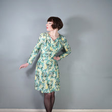 Load image into Gallery viewer, 70s NOVELTY LAUTREC STYLE PIERROT AND HARLEQUIN THEATRICAL PRINT DRESS - S