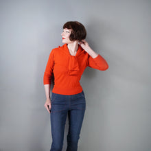 Load image into Gallery viewer, 60s LIGHT RED SOFT WOOL TIE / SHAWL NECK JUMPER - M