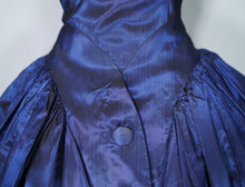 Load image into Gallery viewer, 50s MELBRAY MIDNIGHT BLUE METALLIC FULL SKIRTED PARTY DRESS - XS-S