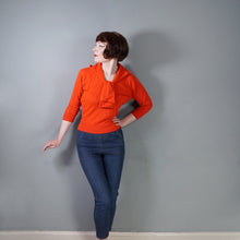 Load image into Gallery viewer, 60s LIGHT RED SOFT WOOL TIE / SHAWL NECK JUMPER - M