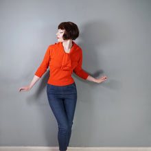 Load image into Gallery viewer, 60s LIGHT RED SOFT WOOL TIE / SHAWL NECK JUMPER - M