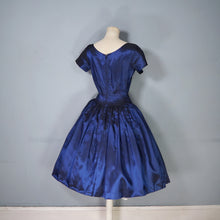 Load image into Gallery viewer, 50s MELBRAY MIDNIGHT BLUE METALLIC FULL SKIRTED PARTY DRESS - XS-S