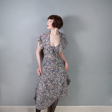 Load image into Gallery viewer, 70s BUS STOP FLORAL LACE DRESS WITH RUFFLE NECK AND PEEKABOO BACK -
