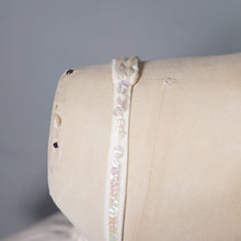 Load image into Gallery viewer, 50s 60s STRAPPY SHEER WHITE FULL SKIRTED PARTY DRESS WITH SEQUINS - XS