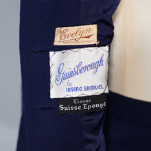 Load image into Gallery viewer, LATE 50s &quot;GAINSBOROUGH&quot; DARK NAVY BLUE FITTED SKIRT SUIT - S