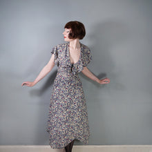 Load image into Gallery viewer, 70s BUS STOP FLORAL LACE DRESS WITH RUFFLE NECK AND PEEKABOO BACK -