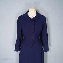 Load image into Gallery viewer, LATE 50s &quot;GAINSBOROUGH&quot; DARK NAVY BLUE FITTED SKIRT SUIT - S