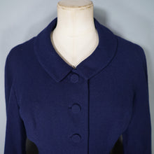 Load image into Gallery viewer, LATE 50s &quot;GAINSBOROUGH&quot; DARK NAVY BLUE FITTED SKIRT SUIT - S