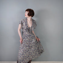 Load image into Gallery viewer, 70s BUS STOP FLORAL LACE DRESS WITH RUFFLE NECK AND PEEKABOO BACK -