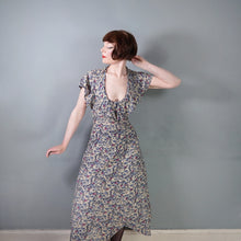 Load image into Gallery viewer, 70s BUS STOP FLORAL LACE DRESS WITH RUFFLE NECK AND PEEKABOO BACK -