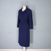 Load image into Gallery viewer, LATE 50s &quot;GAINSBOROUGH&quot; DARK NAVY BLUE FITTED SKIRT SUIT - S