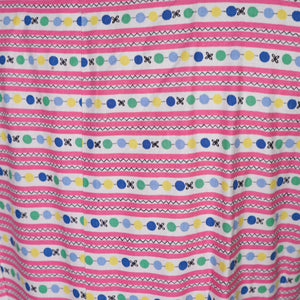 50s NOVELTY PRINT PINK FLOWER VENDORS FULL SKIRTED DRESS - S