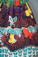 Load image into Gallery viewer, 50s GOR-RAY COLOURFUL BUTTERFLY BORDR PRINT FULL COTTON SKIRT WITH BELT - 25&quot;