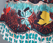 Load image into Gallery viewer, 50s GOR-RAY COLOURFUL BUTTERFLY BORDR PRINT FULL COTTON SKIRT WITH BELT - 25&quot;