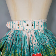 Load image into Gallery viewer, 50s GOR-RAY COLOURFUL BUTTERFLY BORDR PRINT FULL COTTON SKIRT WITH BELT - 25&quot;