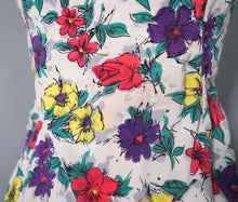 Load image into Gallery viewer, 50s COLOURFUL FLORAL JANTZEN INTERNATIOAL SET SWIMSUIT - M
