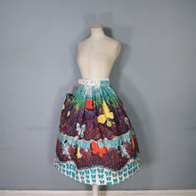 Load image into Gallery viewer, 50s GOR-RAY COLOURFUL BUTTERFLY BORDR PRINT FULL COTTON SKIRT WITH BELT - 25&quot;
