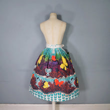 Load image into Gallery viewer, 50s GOR-RAY COLOURFUL BUTTERFLY BORDR PRINT FULL COTTON SKIRT WITH BELT - 25&quot;