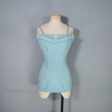 Load image into Gallery viewer, 50s PASTEL BLUE ROSE MARIE REID SCULTURAL SWIMSUIT - M
