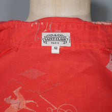 Load image into Gallery viewer, 70s ST CLAIR PARIS ART DECO LADY SPECTATOR NOVELTY PRINT SHIRT - S-M