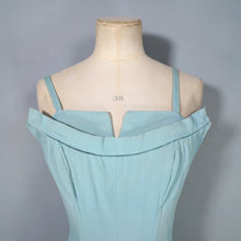 Load image into Gallery viewer, 50s PASTEL BLUE ROSE MARIE REID SCULTURAL SWIMSUIT - M