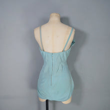 Load image into Gallery viewer, 50s PASTEL BLUE ROSE MARIE REID SCULTURAL SWIMSUIT - M