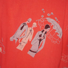 Load image into Gallery viewer, 70s ST CLAIR PARIS ART DECO LADY SPECTATOR NOVELTY PRINT SHIRT - S-M