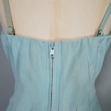 Load image into Gallery viewer, 50s PASTEL BLUE ROSE MARIE REID SCULTURAL SWIMSUIT - M