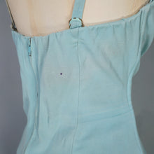 Load image into Gallery viewer, 50s PASTEL BLUE ROSE MARIE REID SCULTURAL SWIMSUIT - M