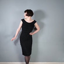 Load image into Gallery viewer, 60s RUSSELL STUART BLACK FRINGED TASSLE COCKTAIL WIGGLE DRESS - XS