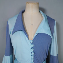 Load image into Gallery viewer, 70s "LUCILLE" TONETONE GREY AND BABY BLUE MAXI DRESS - S