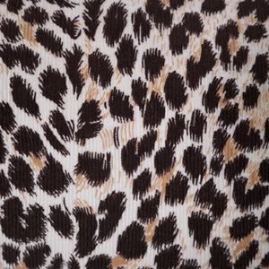 60s SAMBO FASHIONS LEOPARD ANIMAL PRINT CORDUROY WIGGLE DRESS - XS-S