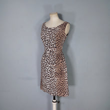 Load image into Gallery viewer, 60s SAMBO FASHIONS LEOPARD ANIMAL PRINT CORDUROY WIGGLE DRESS - XS-S
