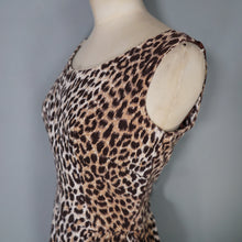 Load image into Gallery viewer, 60s SAMBO FASHIONS LEOPARD ANIMAL PRINT CORDUROY WIGGLE DRESS - XS-S