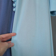 Load image into Gallery viewer, 70s "LUCILLE" TONETONE GREY AND BABY BLUE MAXI DRESS - S