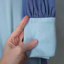 Load image into Gallery viewer, 70s "LUCILLE" TONETONE GREY AND BABY BLUE MAXI DRESS - S