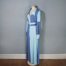 Load image into Gallery viewer, 70s "LUCILLE" TONETONE GREY AND BABY BLUE MAXI DRESS - S