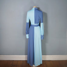 Load image into Gallery viewer, 70s "LUCILLE" TONETONE GREY AND BABY BLUE MAXI DRESS - S