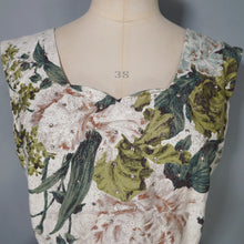 Load image into Gallery viewer, 50s SHAYNE OF MIAMI GREEN PAINTERLY FLORAL RHINESTONED DRESS XS-S