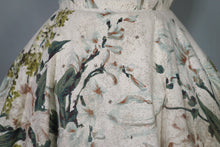 Load image into Gallery viewer, 50s SHAYNE OF MIAMI GREEN PAINTERLY FLORAL RHINESTONED DRESS XS-S