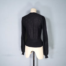 Load image into Gallery viewer, 70s BUS STOP LIGHTEST POINTELLE KNIT BLACK JUMPER - XS-S